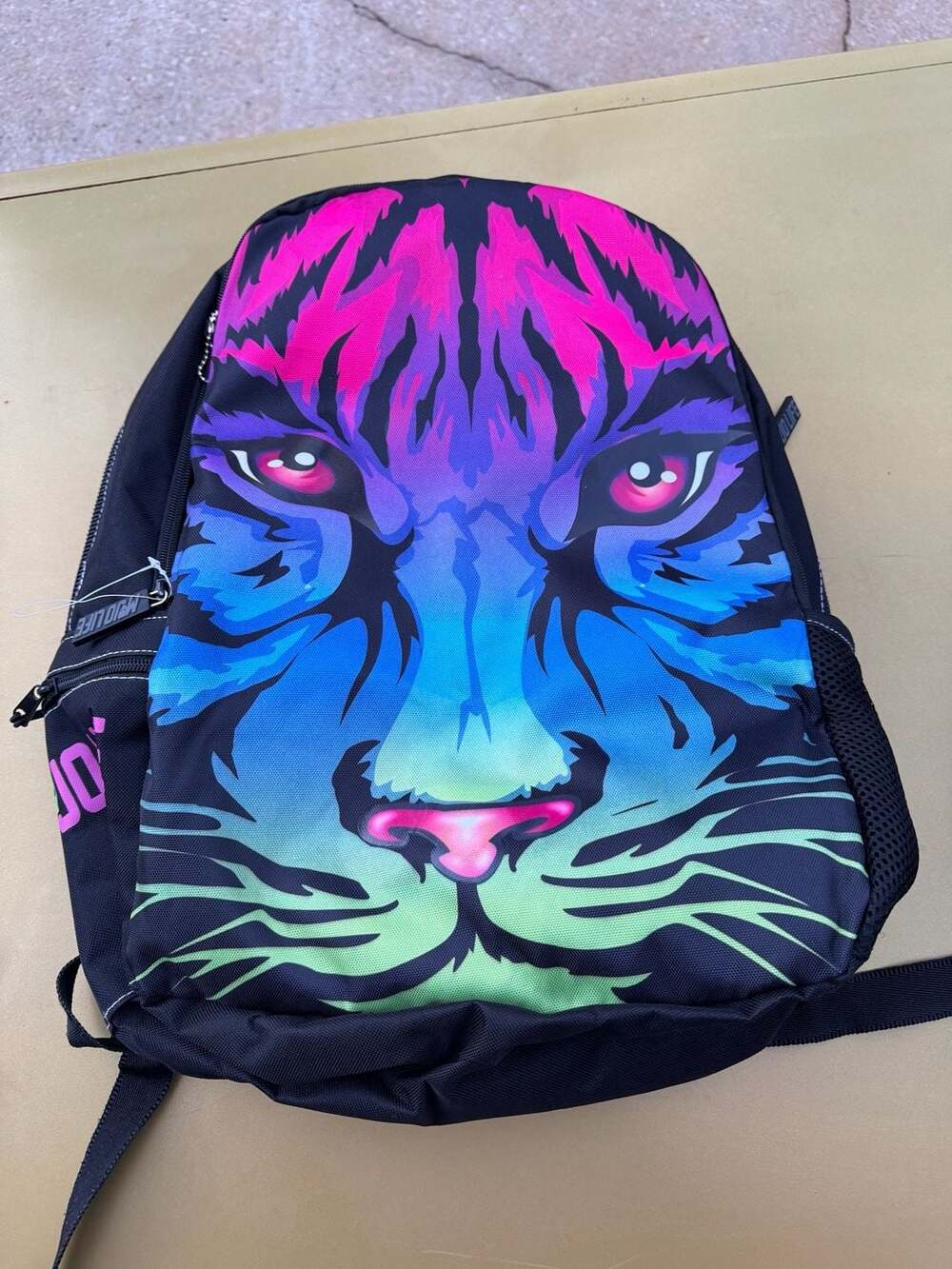 2010s Mojo Life Neon Tiger Backpack / Y2K Style / Scene Emo